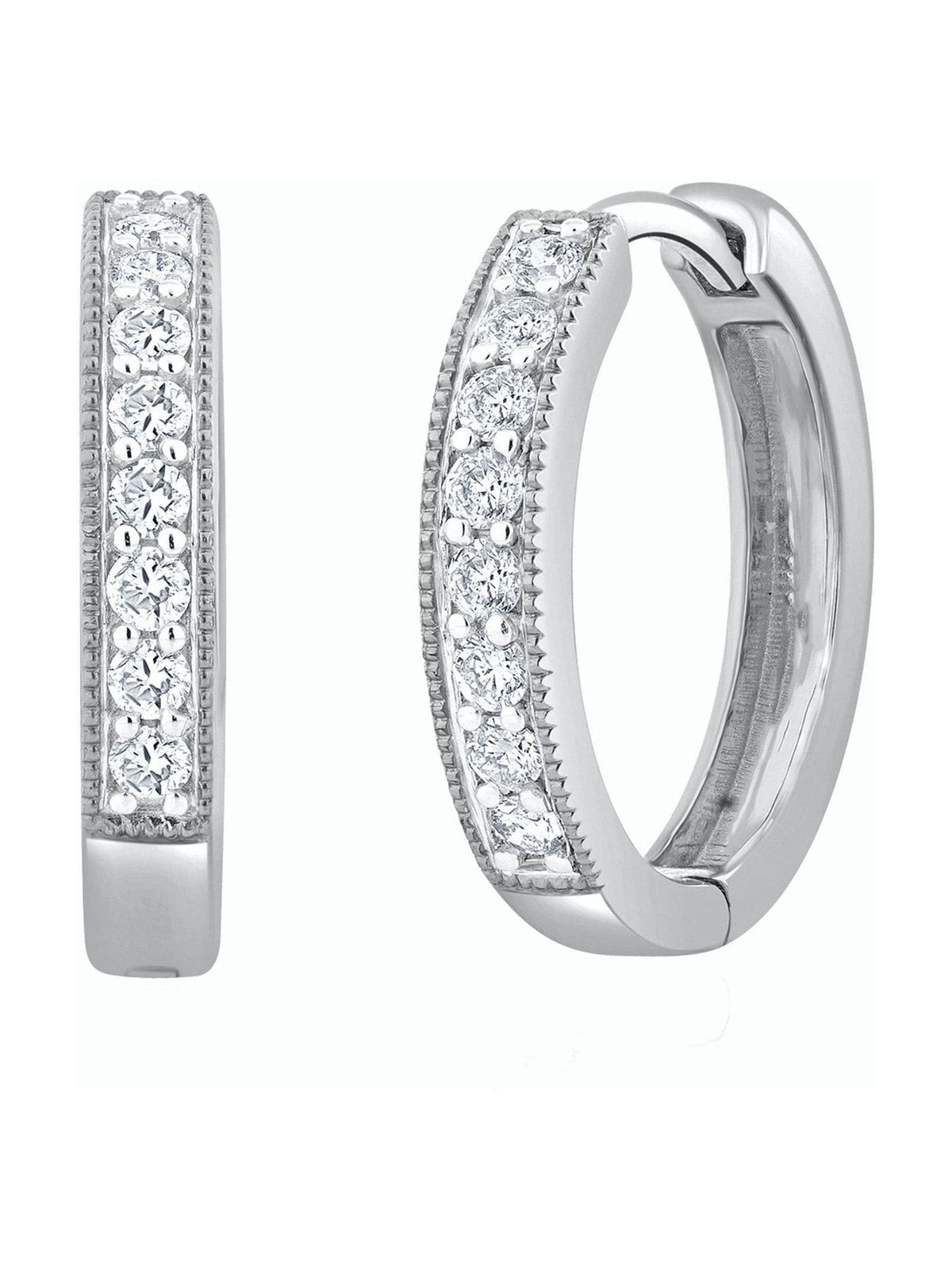 The Diamond Store lab diamond hoop earrings white gold 0.25ct (British brand)