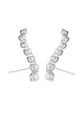 Diamond Store ear climber 9K white gold 0.50ct diamond 17mm - British product