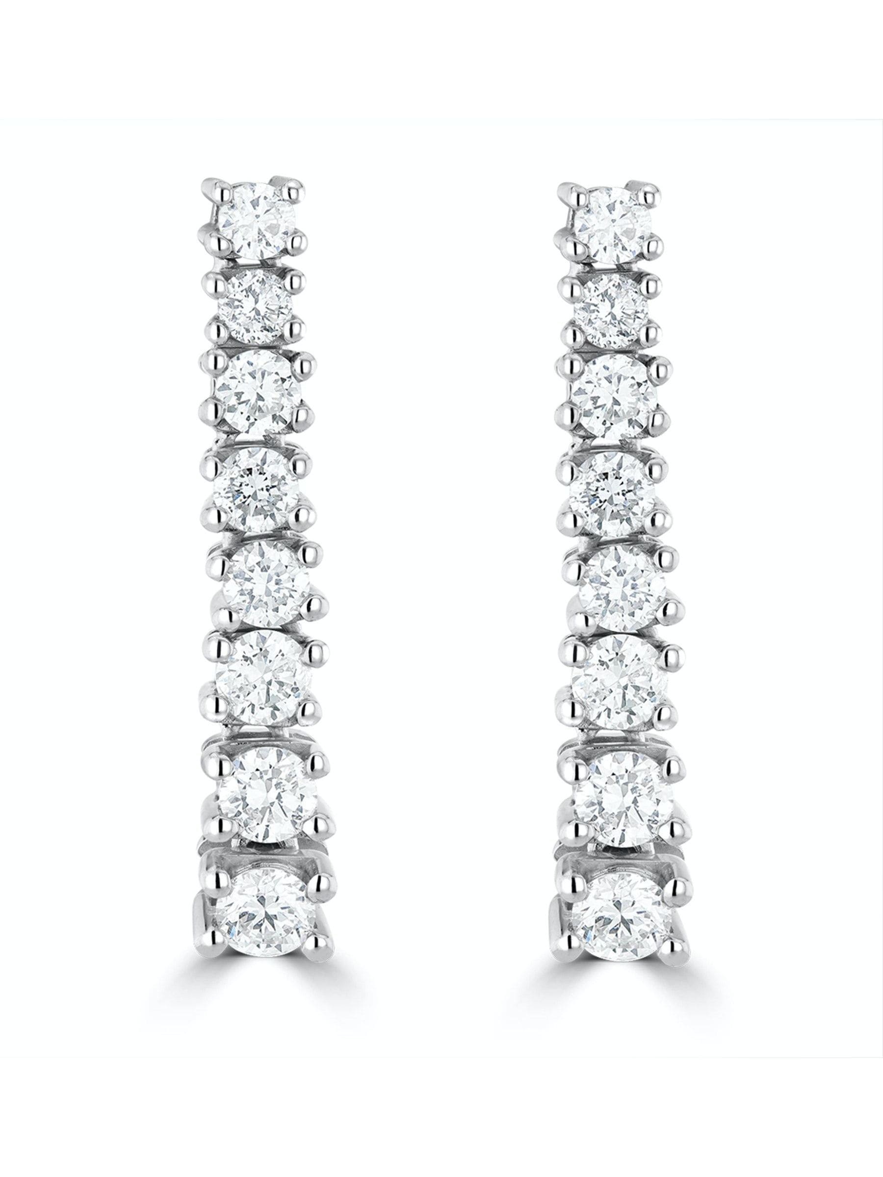 The Diamond Store 9K white gold lab diamond Life Journey drop earrings 1ct (British brand)
