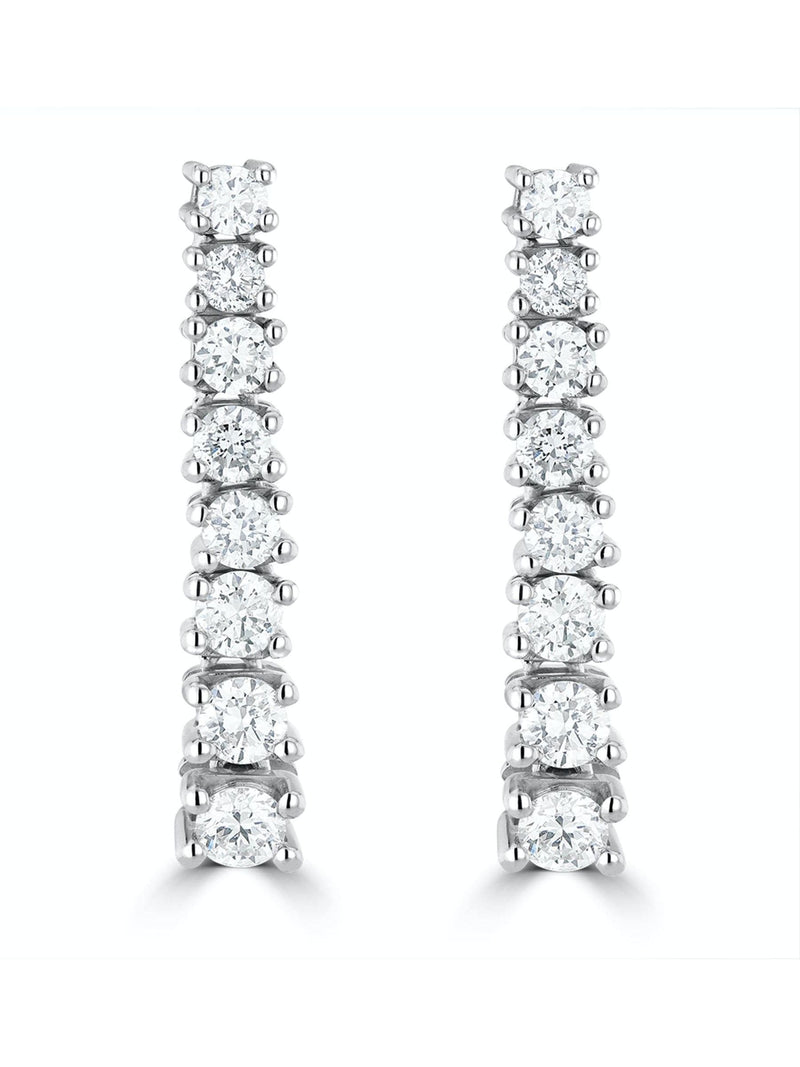 The Diamond Store 9K white gold lab diamond Life Journey drop earrings 1ct (British brand)