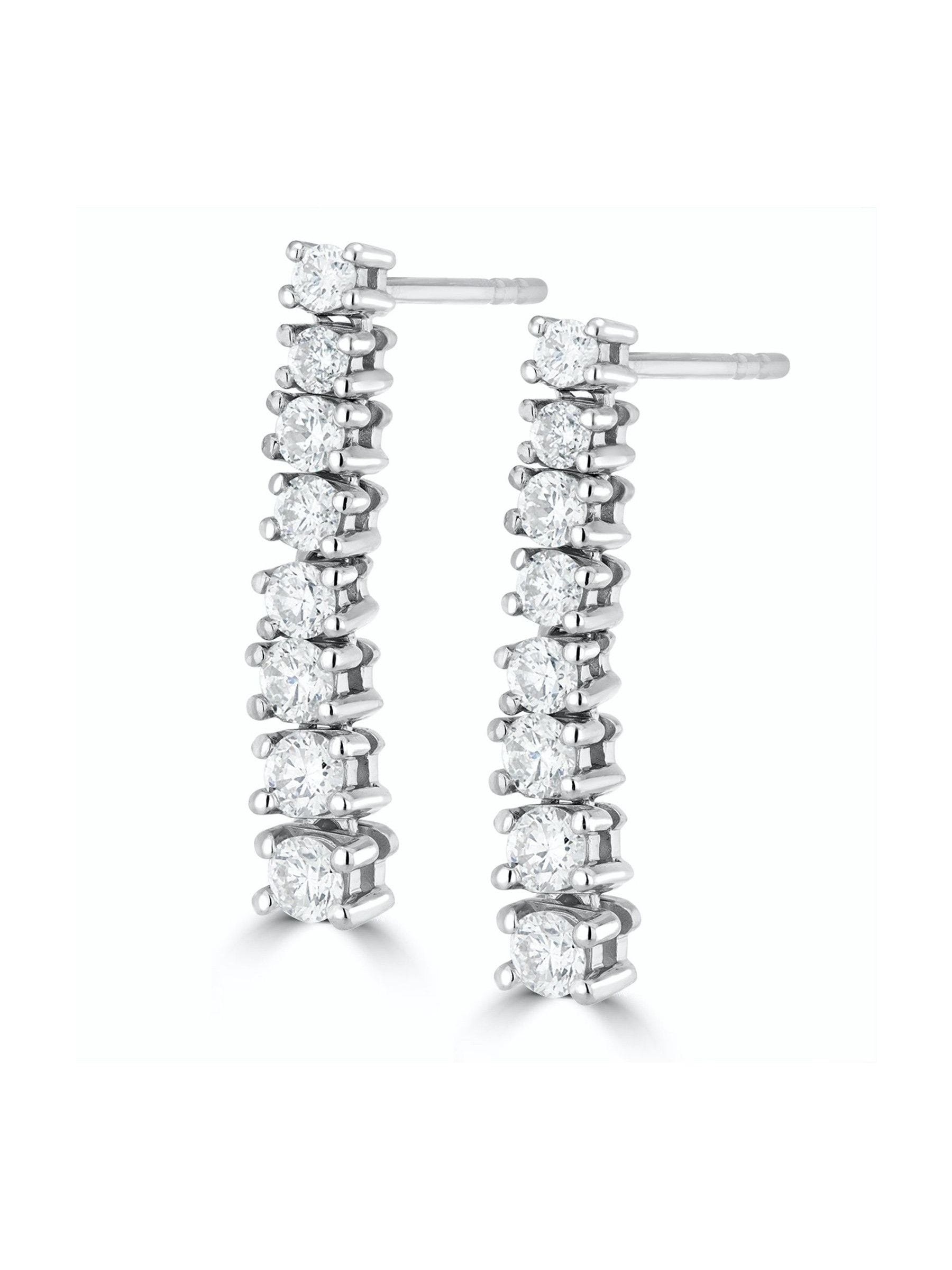 The Diamond Store 9K white gold lab diamond Life Journey drop earrings 1ct (British brand)