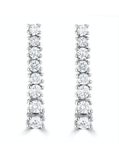 Ohrhänger aus 9-karätigem Weißgold mit 1 Karat Labordiamant und Lebensreise-Motiv von The Diamond Store