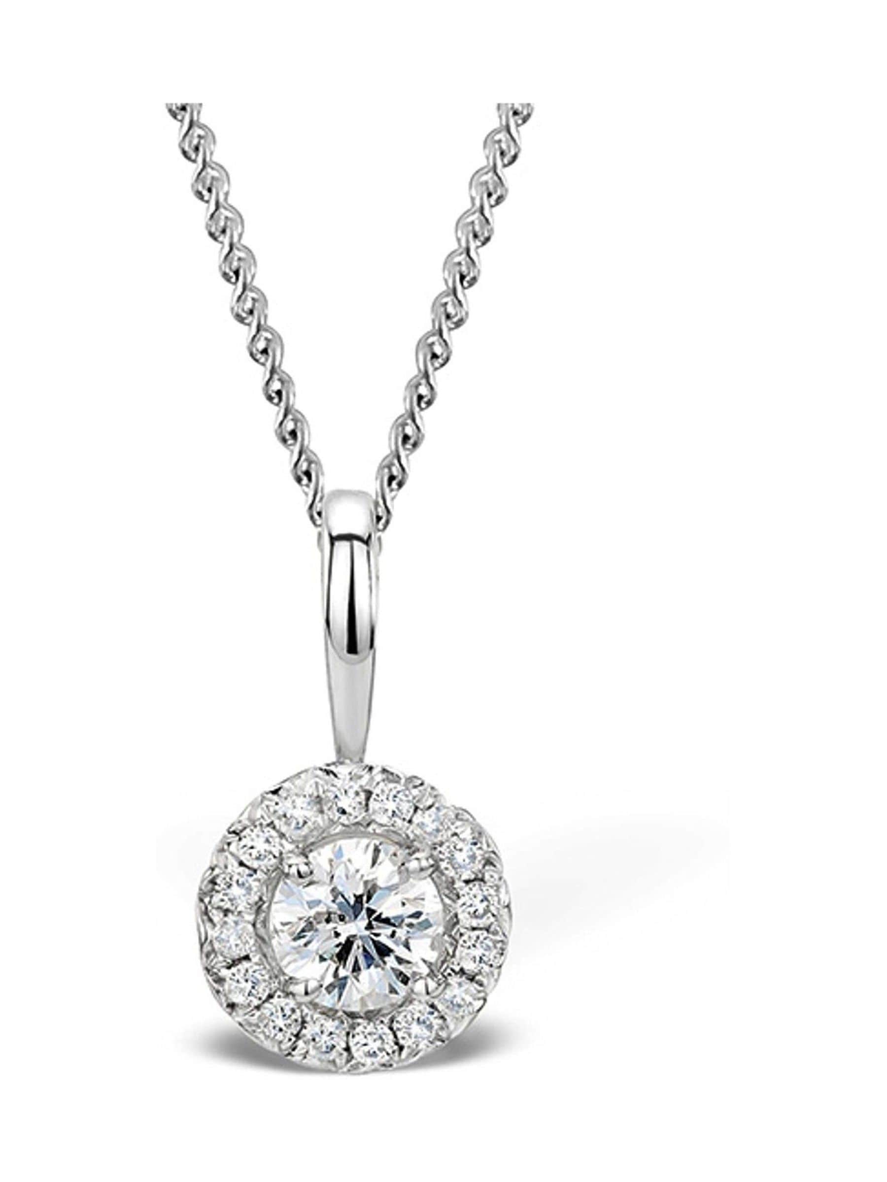 The Diamond Store Natural Ella halo lab diamond pendant 0.30ct in 9K white gold (British brand)