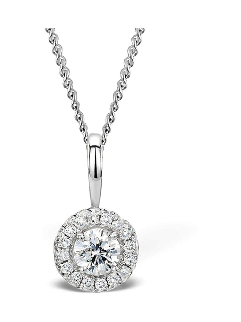 The Diamond Store Natural Ella halo lab diamond pendant 0.30ct in 9K white gold (British brand)
