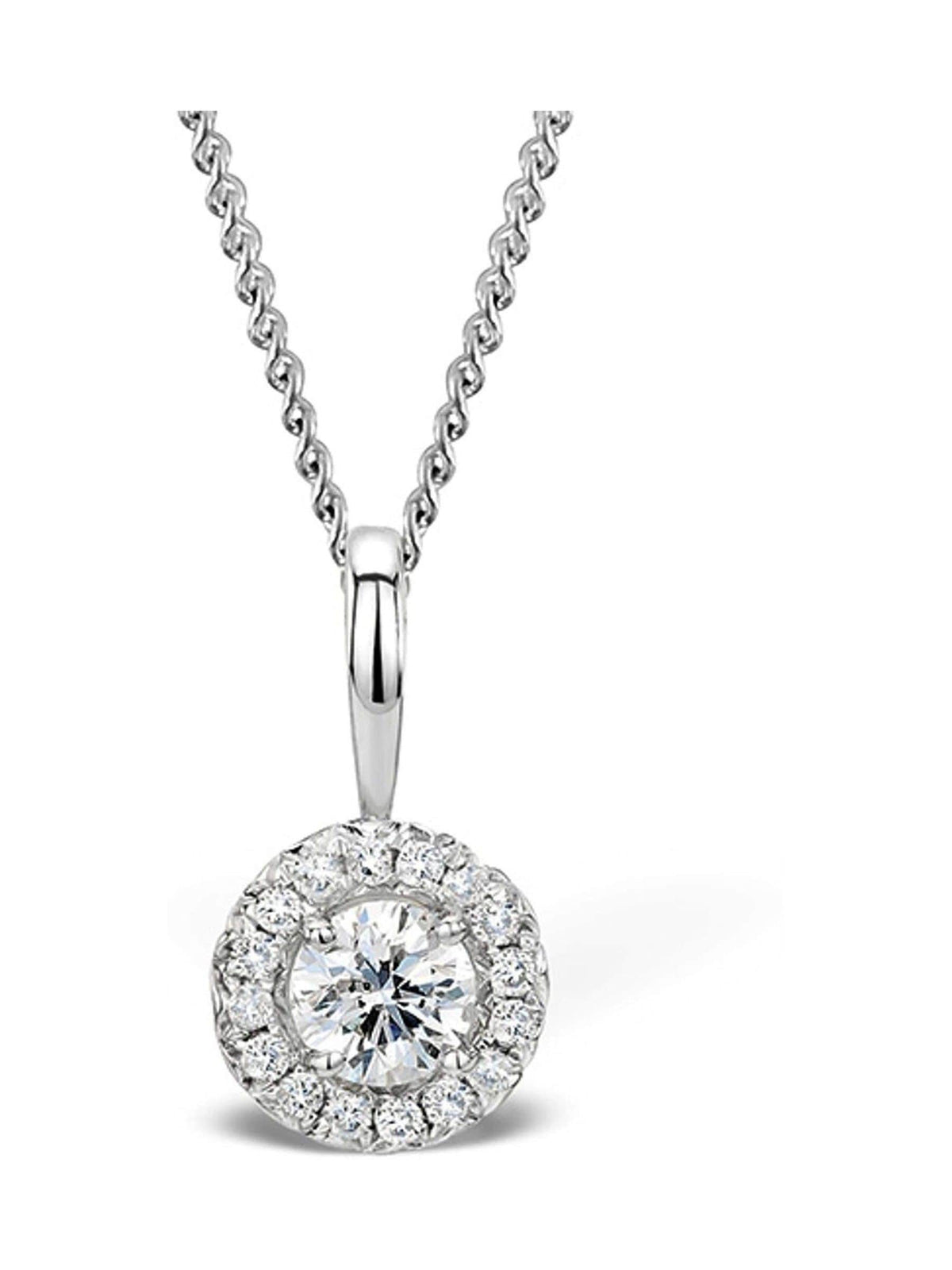 The Diamond Store Natural Ella halo lab diamond pendant 0.30ct in 9K white gold (British brand)