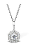 The Diamond Store Natural Ella halo lab diamond pendant 0.30ct in 9K white gold (British brand)