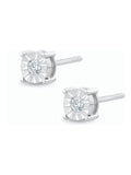 The Diamond Store sterling silver lab diamond stud earrings 5mm 0.10ct - British product