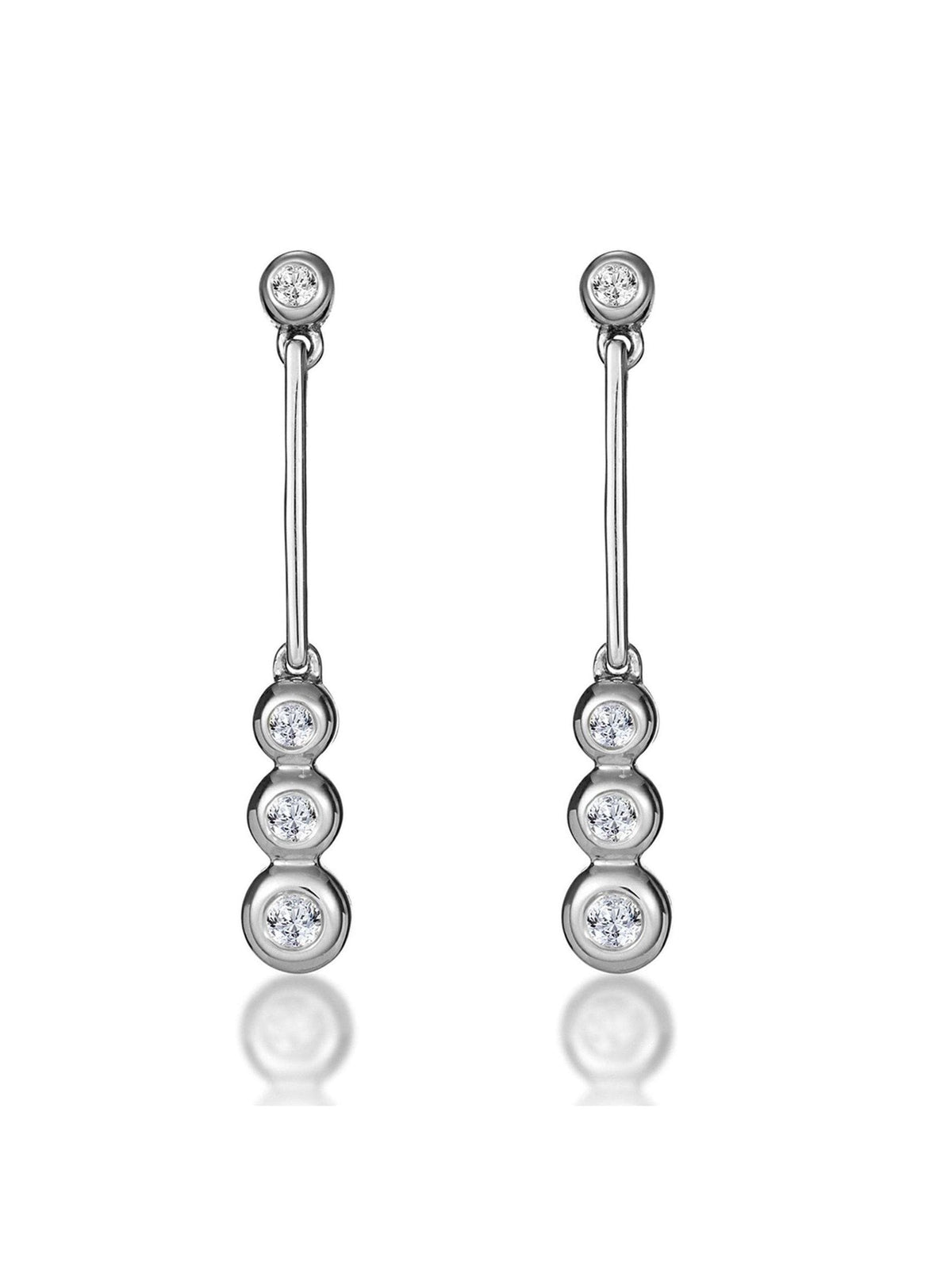 The Diamond Store White Gold 0.12ct Diamond Small Drop Earrings
