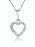 Stellato Diamond Heart Necklace 9K White Gold (British brand)