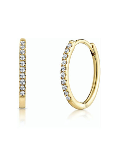 Next The Diamond Store 9K Gull Stellato 0,09ct Diamantbelagte Hoop Øredobber- Kjøp online hos McGrocer