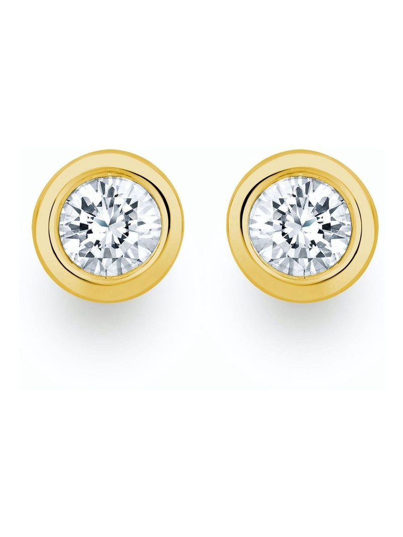 The Diamond Store 9K yellow gold diamond earrings 5.2mm (British brand)