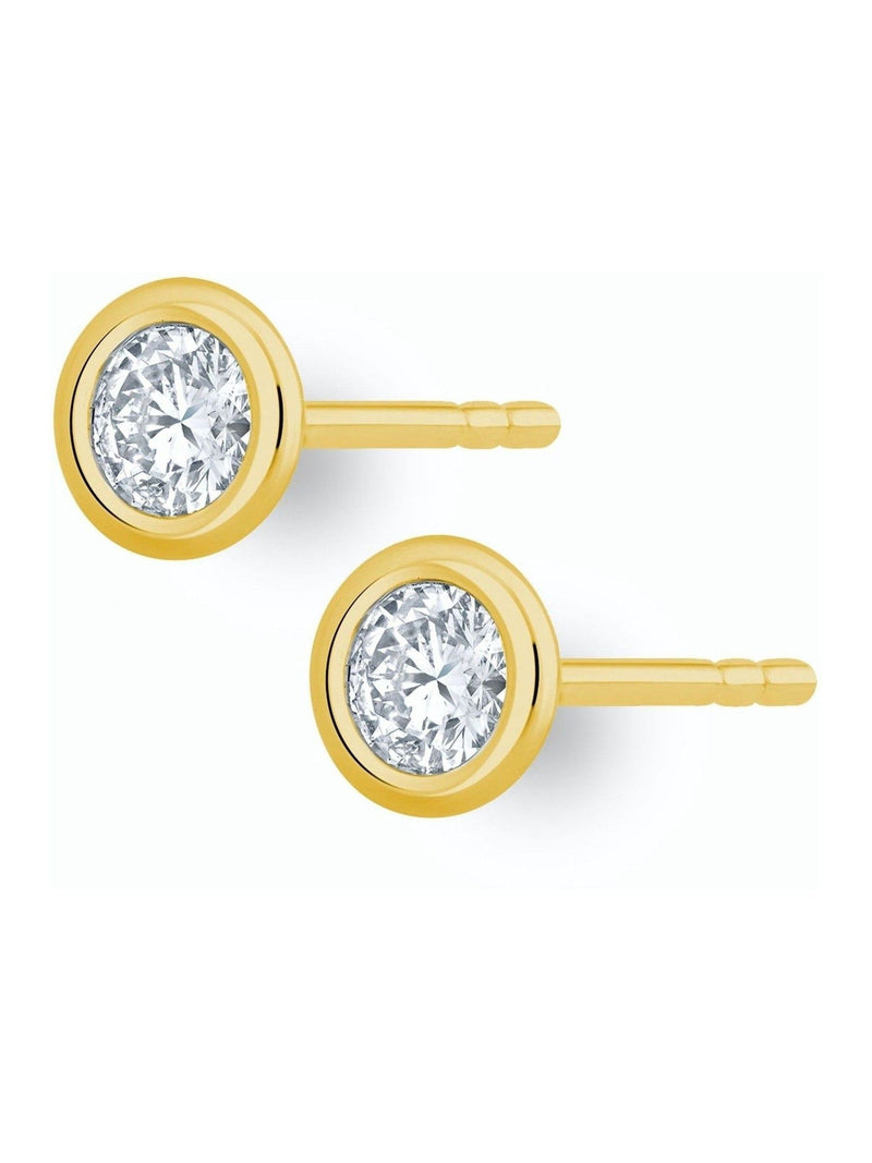 The Diamond Store 9K yellow gold diamond earrings 5.2mm (British brand)