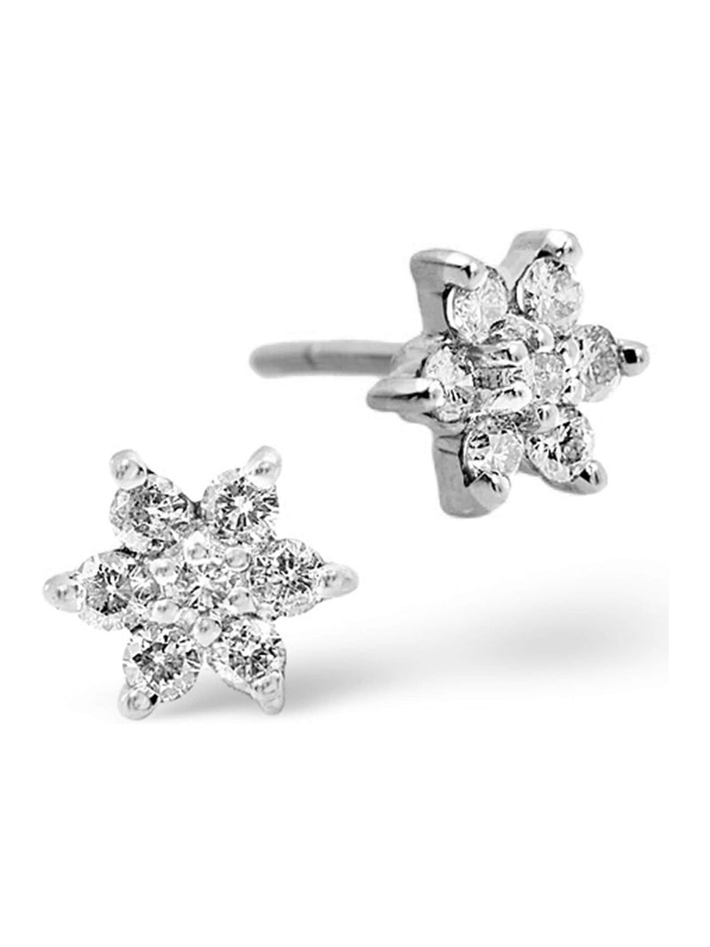 The Diamond Store 9K white gold 0.30ct star cluster earrings 7mm (British brand)