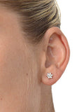 The Diamond Store 9K white gold 0.30ct star cluster earrings 7mm (British brand)