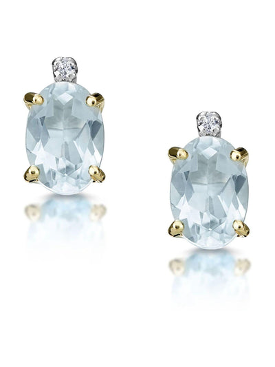 Next The Diamond Store Blå Akvamarinen 0,80CT Og Diamant 9K Øredobber- Kjøp online hos McGrocer