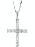 The Diamond Store 9K White Gold 0.25ct H/Si Lab Diamond Cross Pendant Necklace