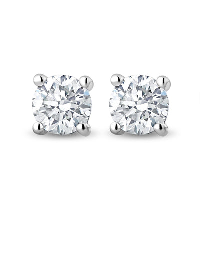 The Diamond Store 9K White Gold 0.50ct H/Si Quality Lab Diamond Stud Earrings 4.2mm