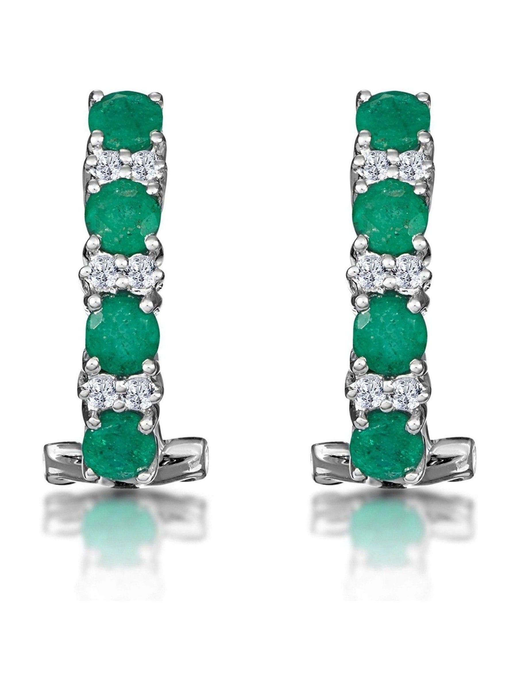 The Diamond Store 9K gold emerald diamond earrings 1.10ct - British product