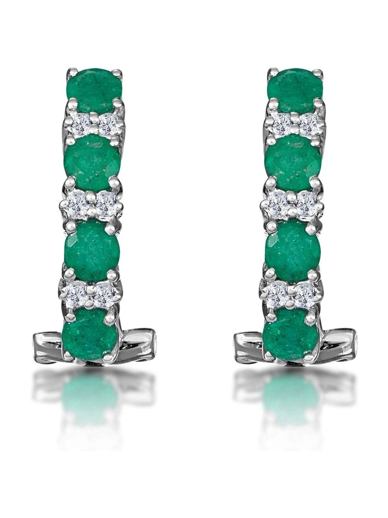 The Diamond Store 9K gold emerald diamond earrings 1.10ct - British product