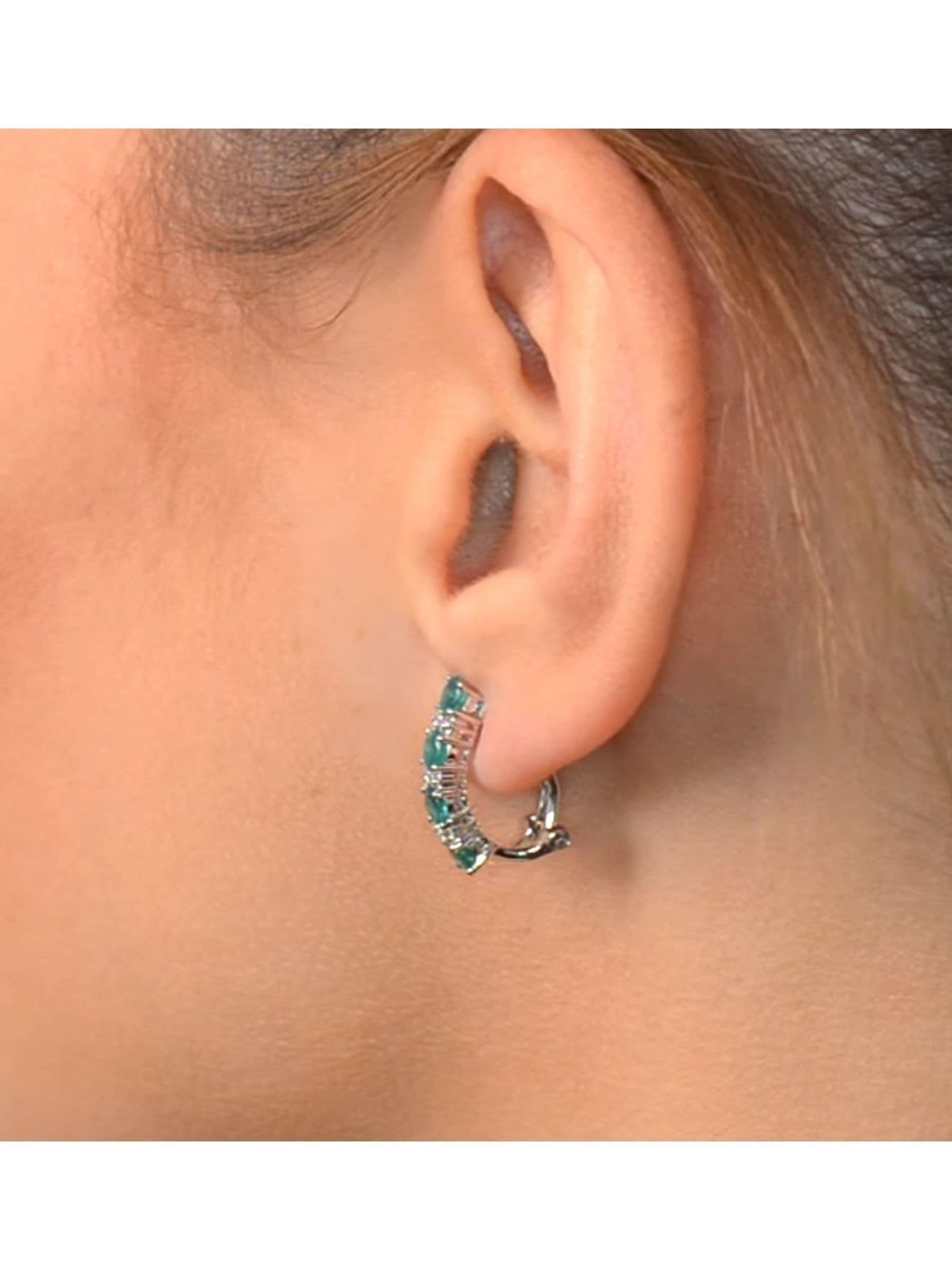 The Diamond Store 9K gold emerald diamond earrings 1.10ct - British product