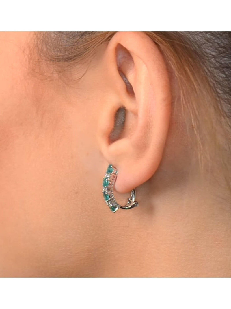 The Diamond Store 9K gold emerald diamond earrings 1.10ct - British product