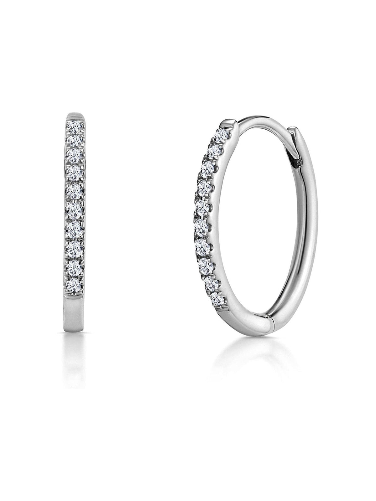 The Diamond Store white gold hoop earrings 13mm (British brand)