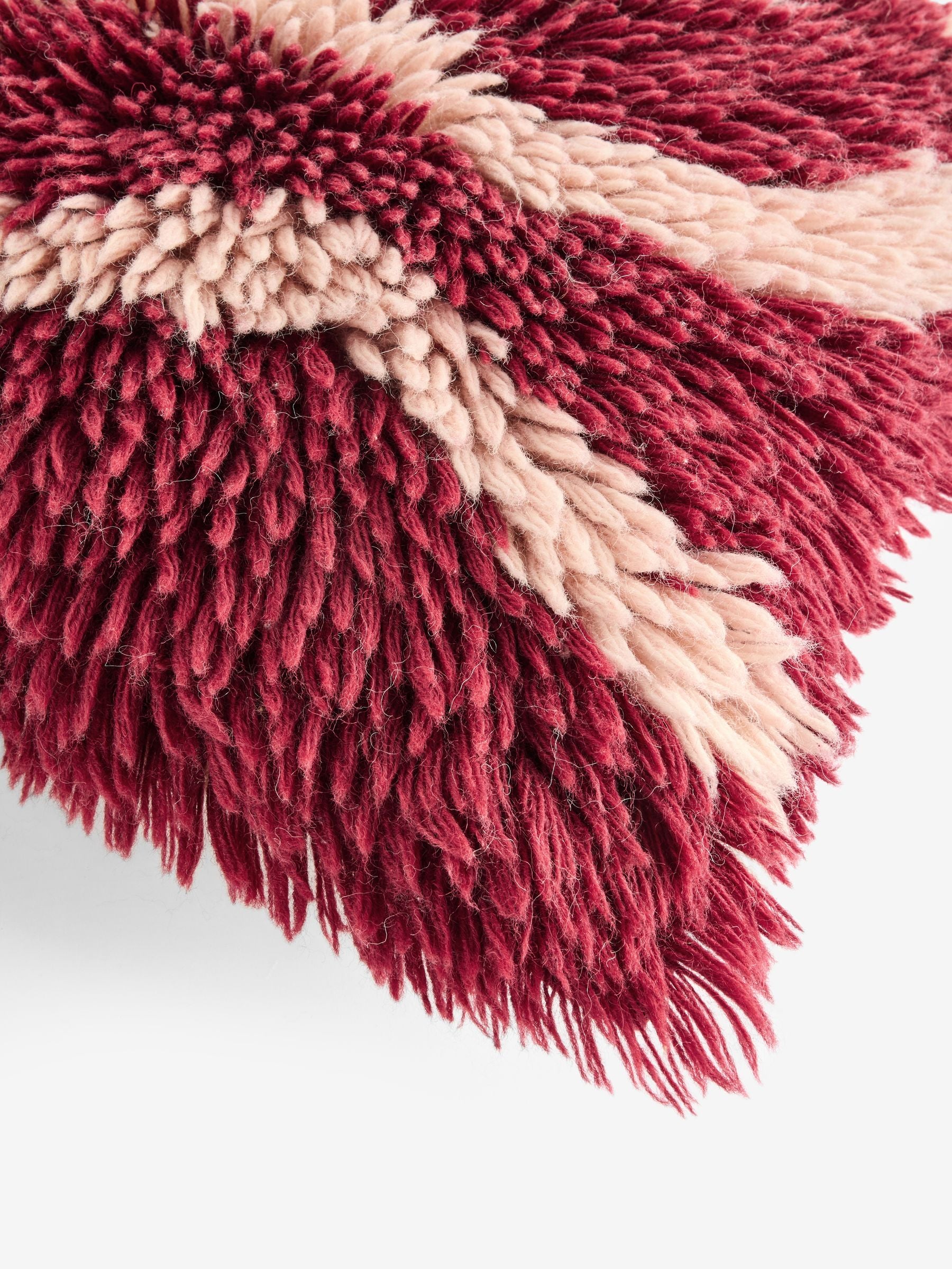Rockett St George red shaggy berber wool cushion - British product