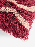 Rockett St George red shaggy berber wool cushion - British product