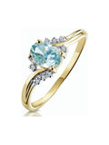 The Diamond Store 9K Gold Aquamarine Diamond Ring 0.70ct (British brand)