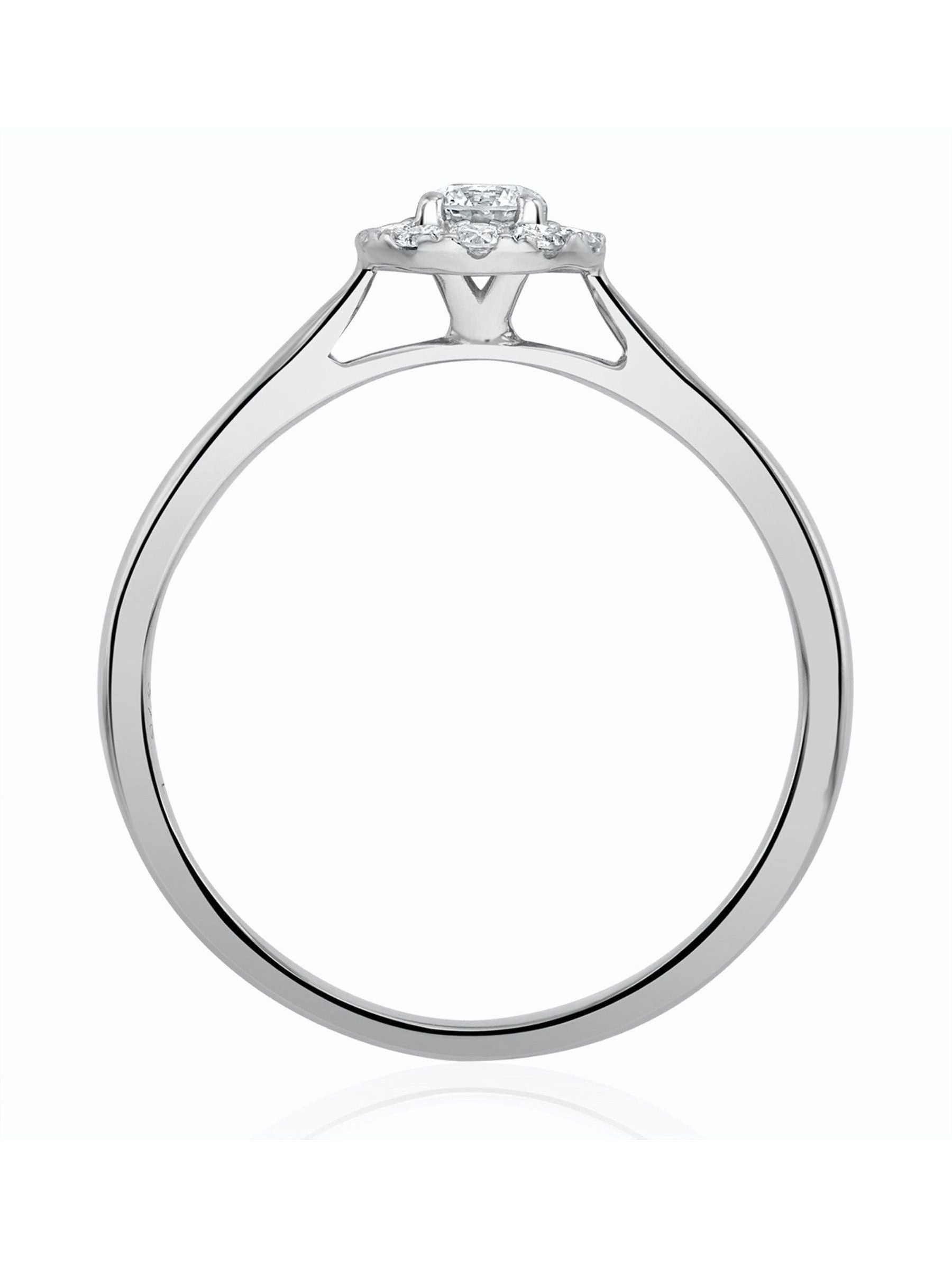 The Diamond Store lab diamond halo ring 9K White 0.25ct (British brand)