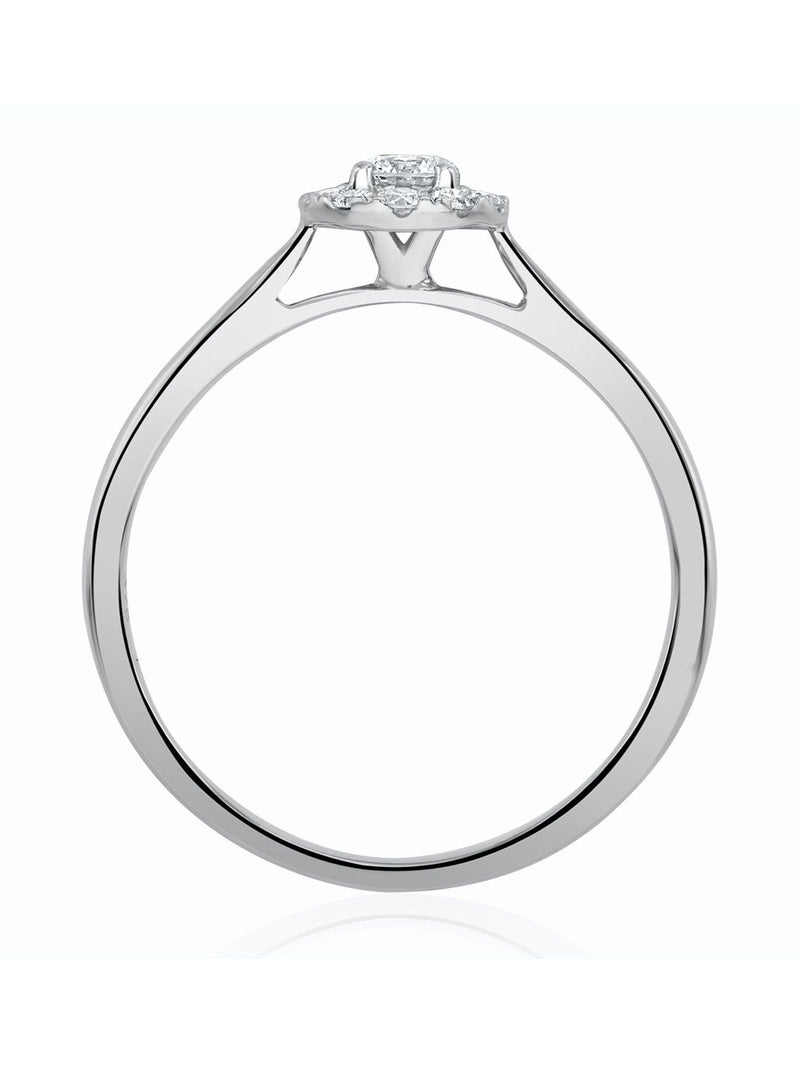 The Diamond Store lab diamond halo ring 9K White 0.25ct (British brand)