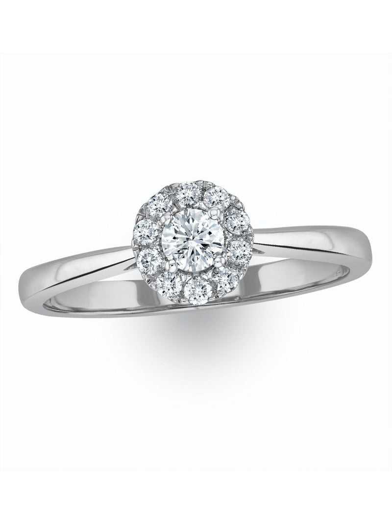 The Diamond Store lab diamond halo ring 9K White 0.25ct (British brand)