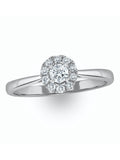 The Diamond Store lab diamond halo ring 9K White 0.25ct (British brand)