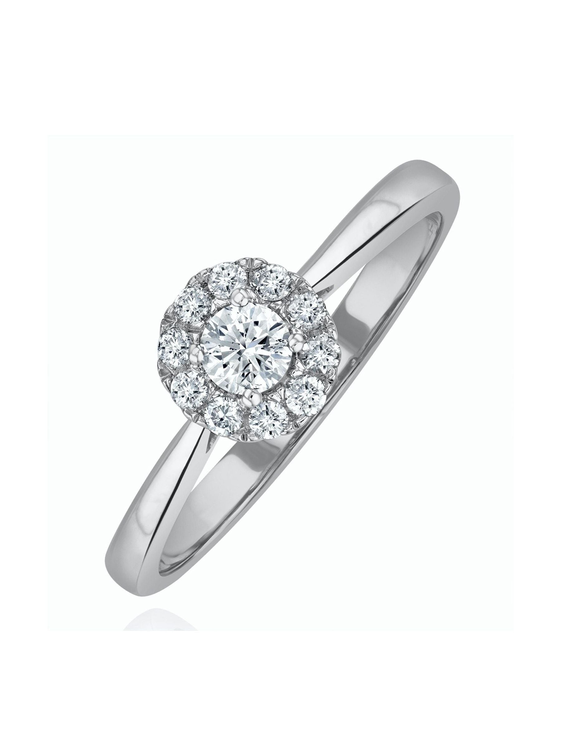 The Diamond Store lab diamond halo ring 9K White 0.25ct (British brand)