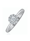 The Diamond Store lab diamond halo ring 9K White 0.25ct (British brand)