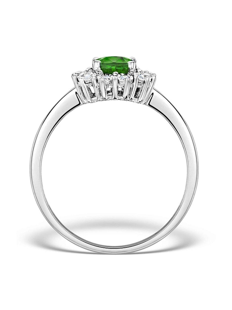 The Diamond Store Sterling Silver Emerald Ring 7x5mm (British brand)