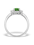 The Diamond Store Sterling Silver Emerald Ring 7x5mm (British brand)