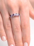 The Diamond Store 9K white gold amethyst diamond ring (British brand)