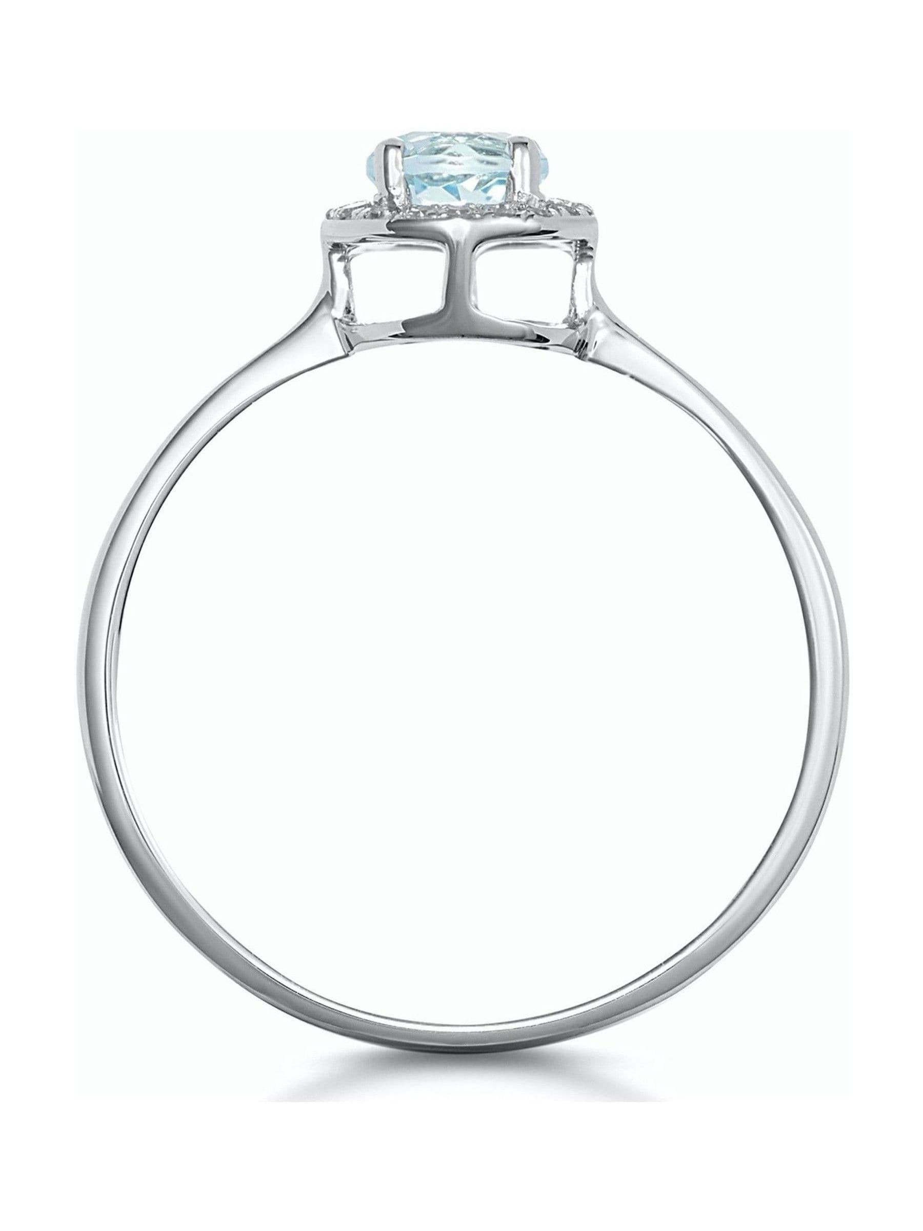 The Diamond Store Aquamarine Stellato Ring 9K White Gold (British brand)