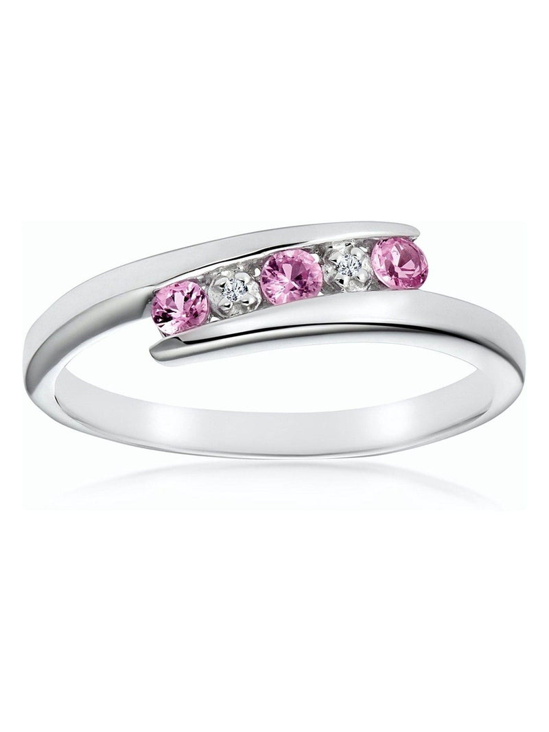 The Diamond Store pink sapphire and diamond ring in 9K white gold, UK version