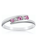 The Diamond Store pink sapphire and diamond ring in 9K white gold, UK version
