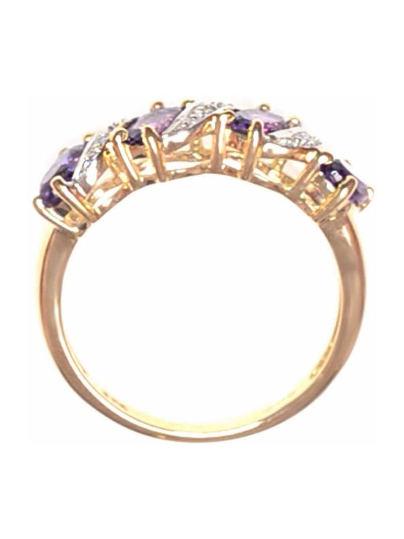 The Diamond Store 9K Gold 0.74ct Amethyst And Diamond Ring