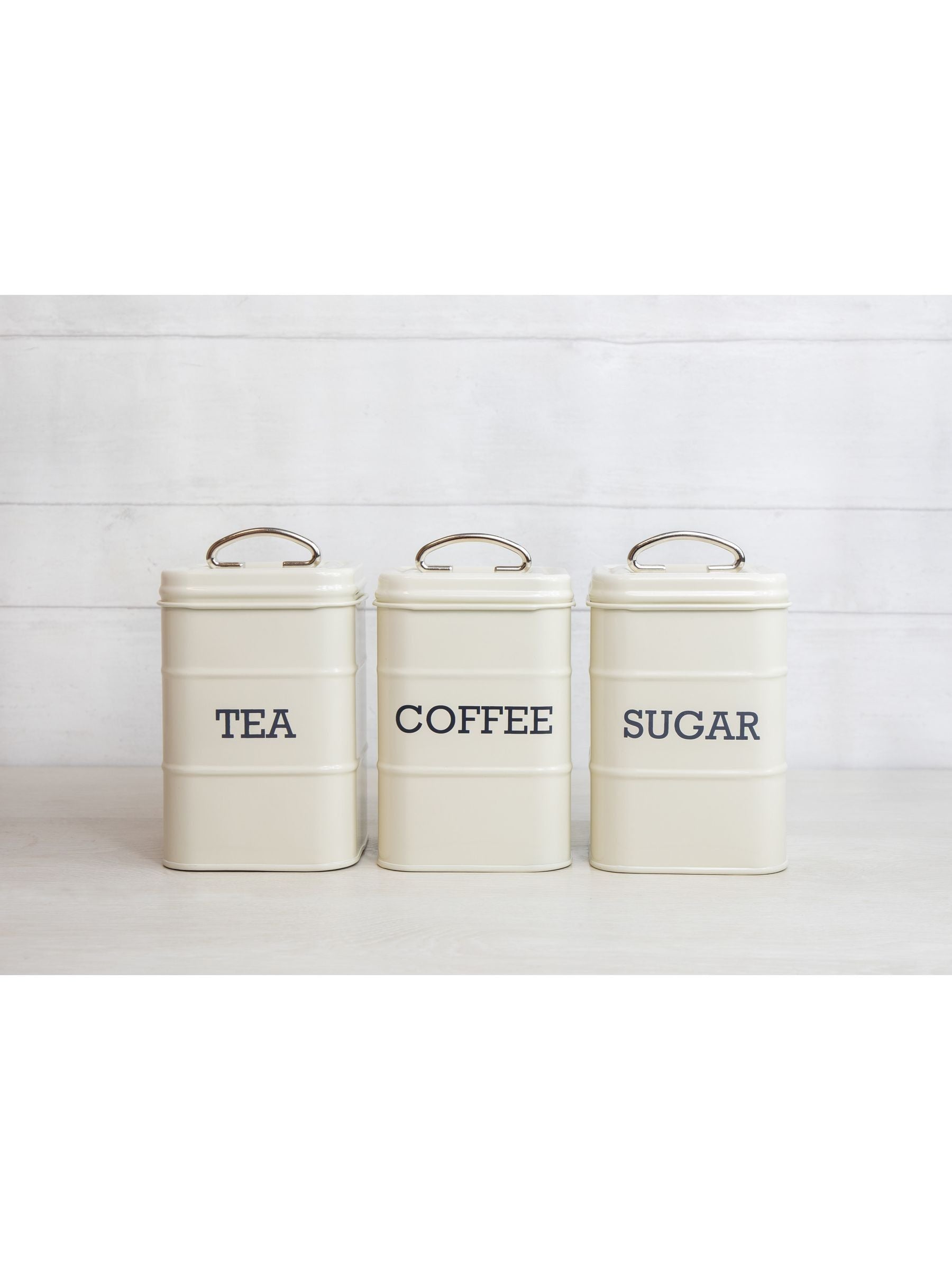 Kitchencraft cream vintage-style storage canisters 3-piece set, UK version