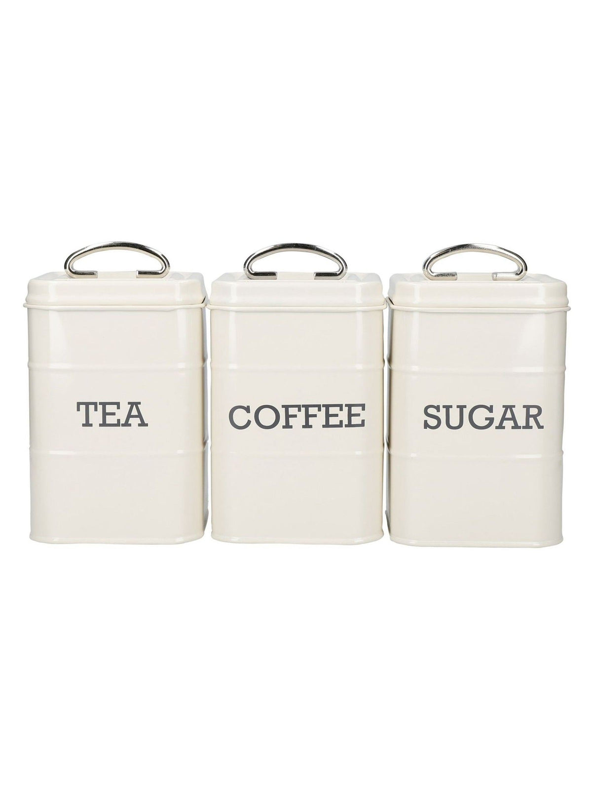 Kitchencraft Cream Vintage-Style Coffee, Sugar and Tea Canisters
