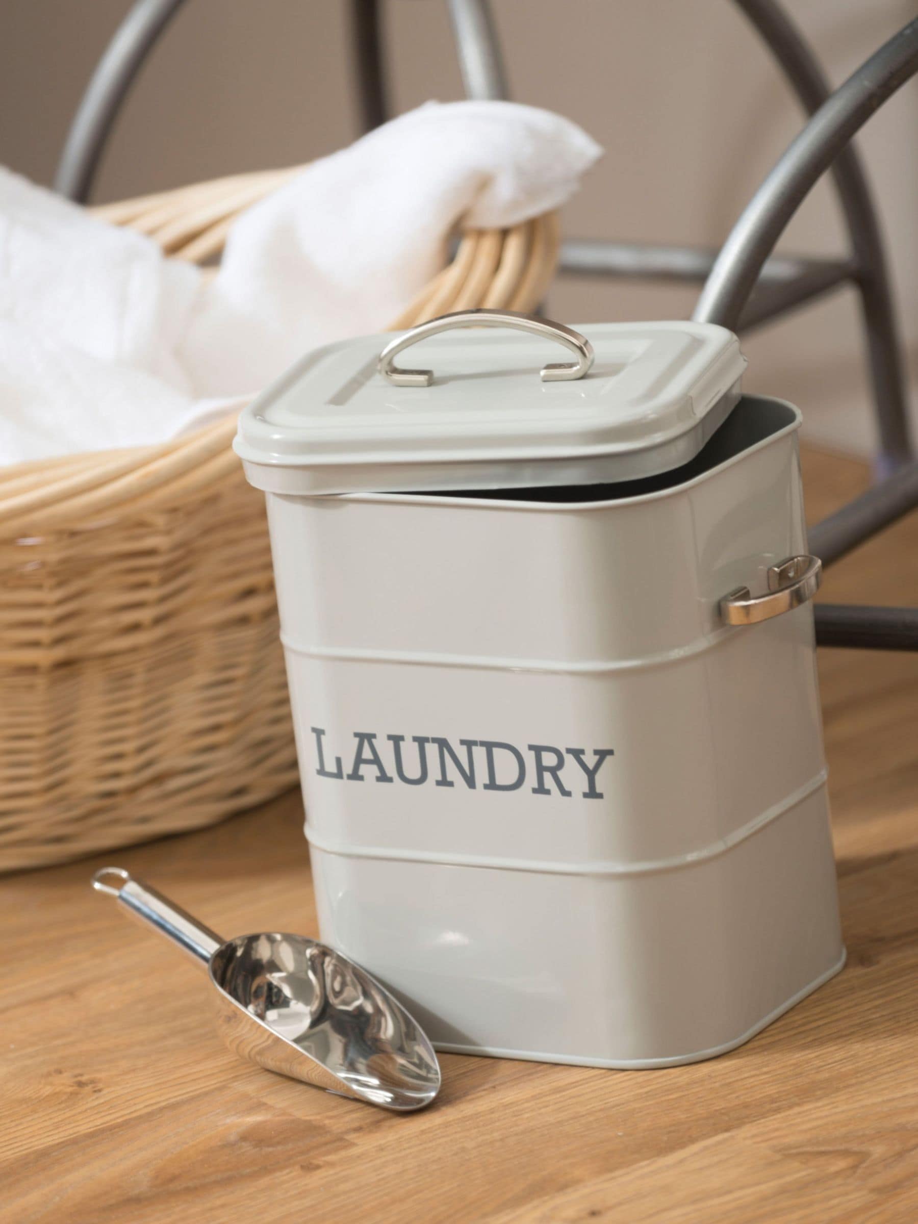 Kitchencraft grey vintage laundry powder tin 3kg - British product