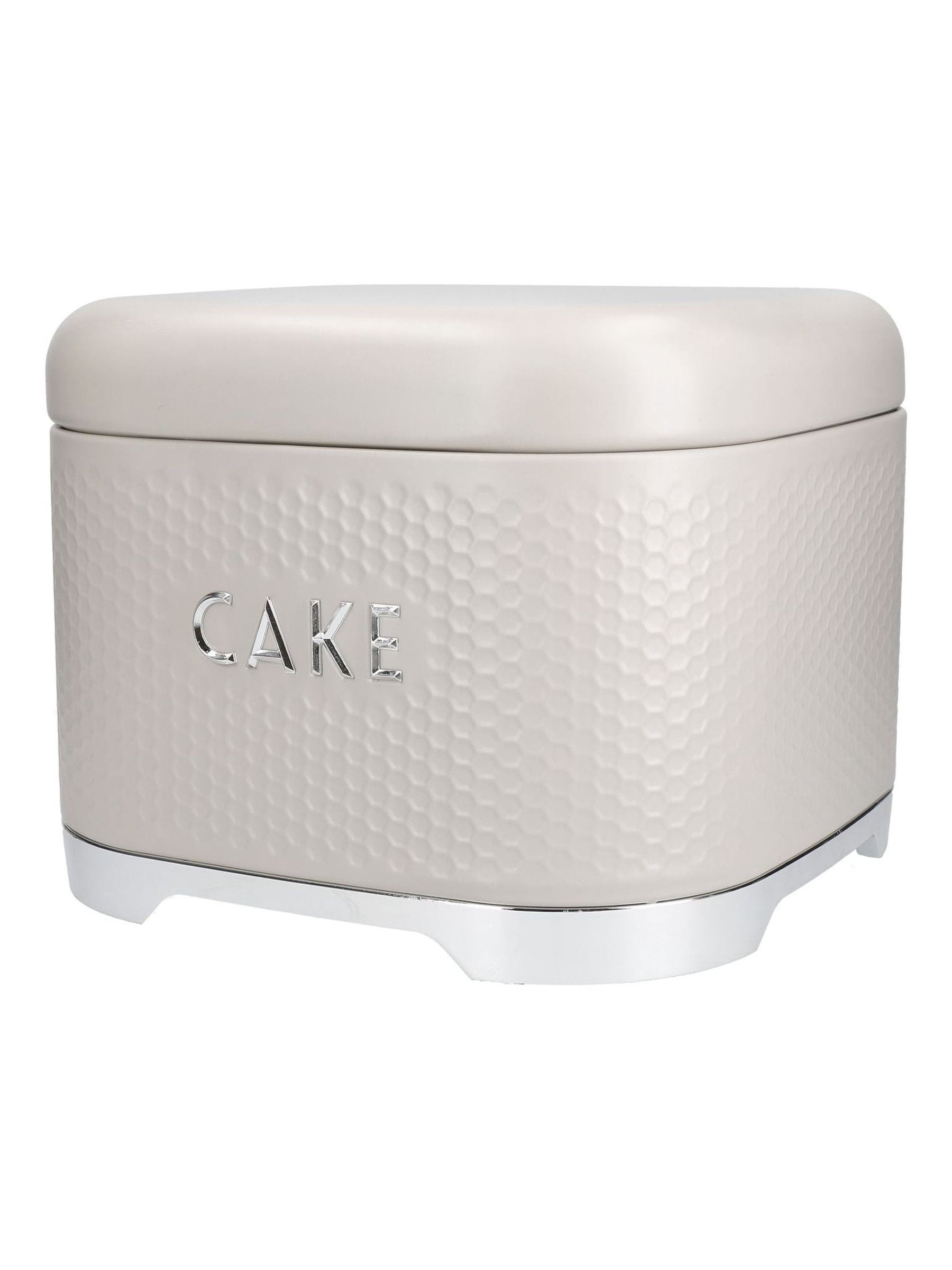 Kitchencraft cream textured square cake storage tin large, UK version
