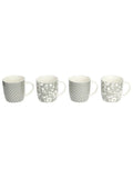 Kitchencraft grey floral polka dot ceramic mugs 425ml, UK version