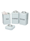 Kitchencraft Blue Metal Coffee Sugar and Tea Canisters