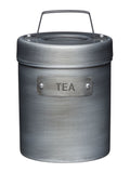 Kitchencraft grey metal tea coffee sugar canisters, 1 litre, UK version