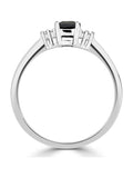 The Diamond Store Sapphire Ring 9K White Gold 6x4mm (British brand)